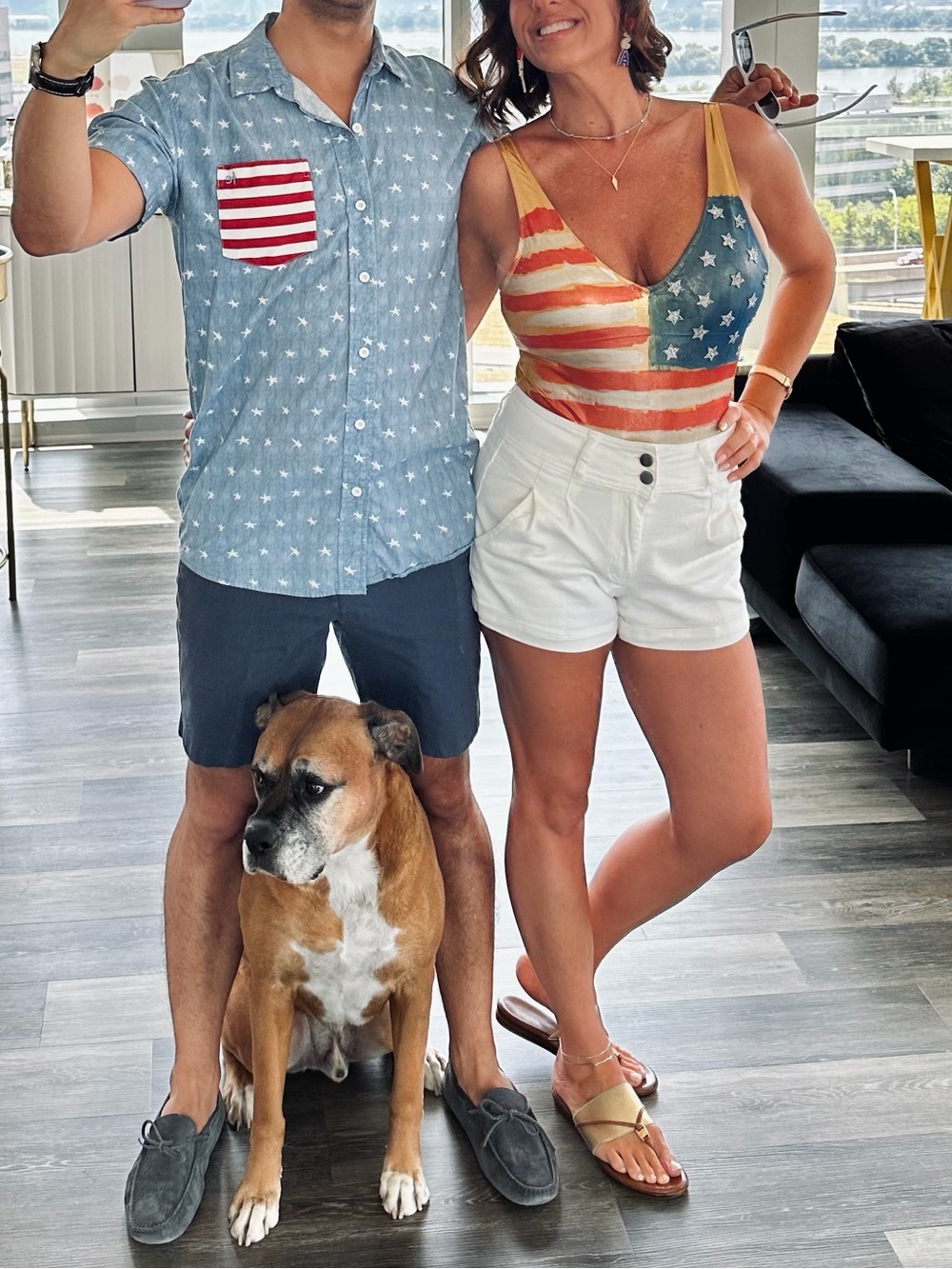 Judith March American Flag Metallic One Piece